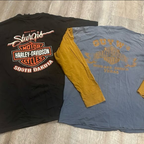 Vintage Harley Davidson Bundle of 2 Single Stitch 90s Shirts - Picture 2 of 12